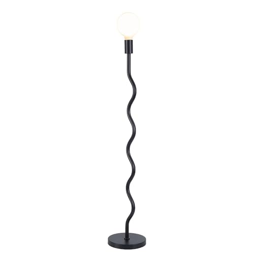 Box and beyond - Lampe sur Pied Wama - Métal Noir - Douille E27 - Salon, Salle à Manger, Cuisine - Style Industriel et Moderne