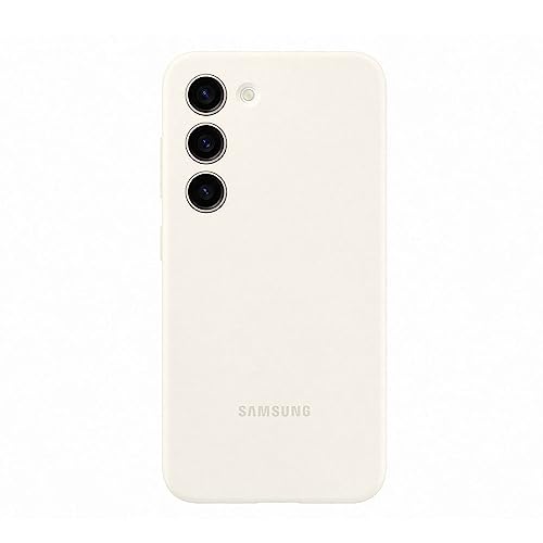 Coque silicone Samsung S23 crème évite rayures et chutes de mobile