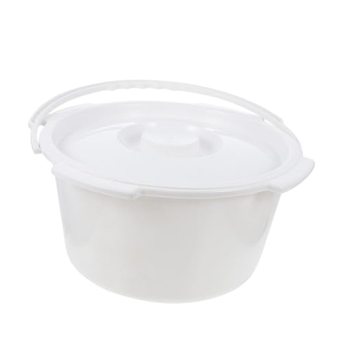 FRCOLOR 携帯トイレ 四角い便座 吐瀉物 排尿 男 携帯用旅行便器 バケツ トイレットジェル 便座ライザー 旅行トイレ 便座レイザー ポータブル小便器 ポータブルトイレ ボトル Pp 白い