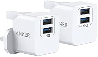 Anker USB Plug Charger, 2-Pack Dual Port 12W Wall Charger, PowerPort mini for iPhone XS/X / 8/8 Plus / 7 / 6S / 6S Plus, iPad, Galaxy Note 5 / Note 4, HTC, Moto, and More
