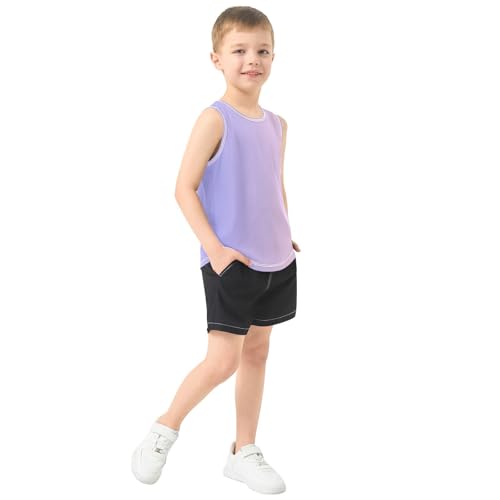 J JOYSAY Orange Blue Gradient Boys Tank Top Sleeveless Muscle Shirts Quick Dry Kids T-Shirts 3-15T4