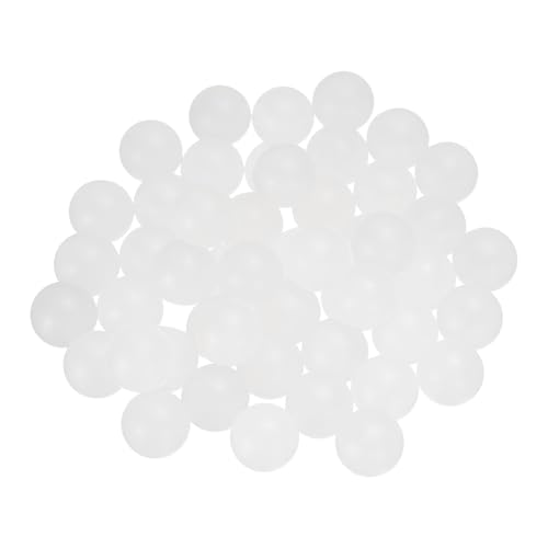 uxcell 50pcs PP Plastic Bearing Balls 15mm Solid Plastic Balls, G2 Precision Bearing Ball Frosted Surface, White