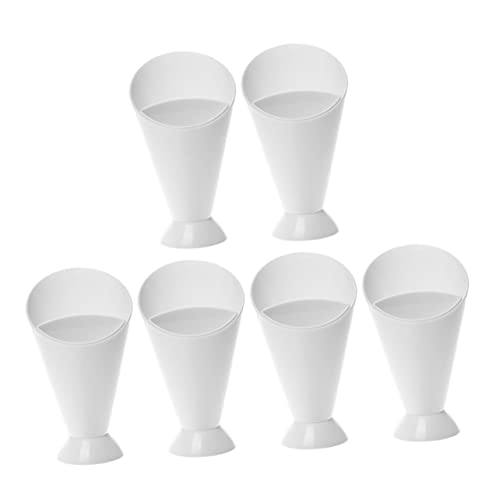 KOMBIUDA 6pcs French Fries Salad Cup French Fry Cup Cone Dipping Holder Fry Cone Basket Pp Salad Cup Cone Dipping Cup Cone Stands for Dessert Table Cups French Fry Cutter Dipping Bowl White