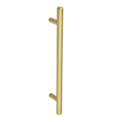 Image of Amazon Basics Euro Bar Cabinet Handles, Kitchen Cabinet Pulls, Hardware for Cupboards, 1 /2-inch Diameter, 7.38-inch Length, 5-inch Hole Center, Golden Champagne, 25-Pack
