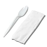 Faithful Supply 250 Individually Wrapped Spoons | Disposable Spoons Plastic Bulk | Bulk Plastic Spoo