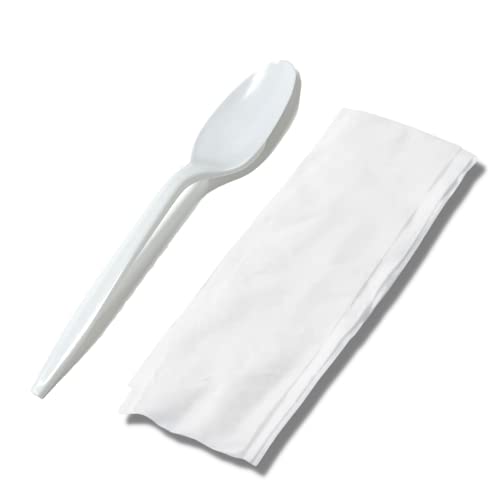 Faithful Supply 250 Individually Wrapped Spoons | Disposable Spoons Plastic Bulk | Bulk Plastic Spoons Individually Wrapped | Disposable Flatware Spoons #TOP7