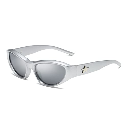 Cyxus Y2K Sunglasses Wrap Around Futuristic Sunglasses Women Men Swift Oval Fashion Sport Shades Trendy Sun Glasses 1084