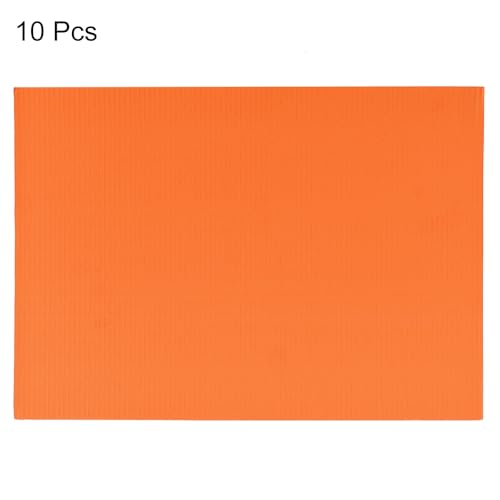 Image of uxcell 10pcs Corrugated Cardboard Paper Sheets,Orange Red,11.69-inch x 8.27-inch,for Craft and DIY Projects