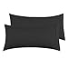 Taies d'oreiller Microfibre Noir 50 x 100 cm Lot de 2, Housse de Coussin avec la Fermeture à Enveloppe