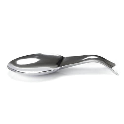GLEAVI 1pc Stainless Steel Ladle Holder Stand for Kitchen Supplies Rustproof Utensil Storage Rack for Soup Spoon and Spatula Easy to Clean Design Silver Finish