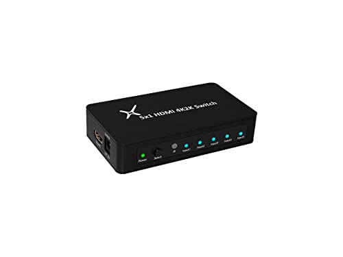 Xtrempro Hdmi Switch Ultra Slim 5X1 Ports, 5 In 1 Out Aluminum Switch W/Ir Remote & Ac Adapter, Supports Hdtv, 4K2K 1080P, 720P, Full 3D For Ps, Xbox, Nintendo, Projector - Black (11007) #TOP16