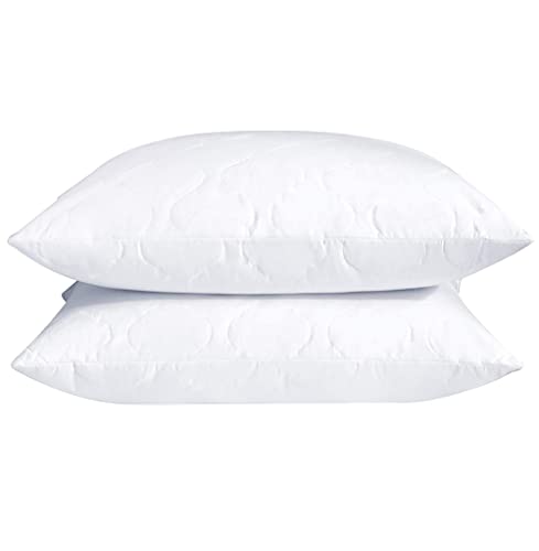 puredown® Oreillers en Duvet et Plumes d'oie Nature avec Housse 100% Coton, 1 Paquet, 80x80cm Cover