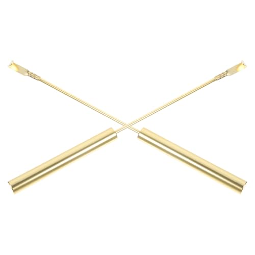 RORPOIR 2個金属製振り子交換パーツ 丸柱形状 クォーツ 機械式掛け時計用修理部品 ゴールド伝統的な壁掛け時計用ペンデュラム