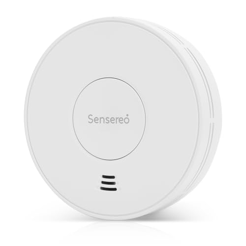 Sensereo 10 Years Wireless Interconnected Smoke Alarm, Smoke Detector, Fire Alarm with 10-Year Sealed Battery & LED Indicator, 820 ft Transmission Range, CE EN14604 Marked, RF Interlinked (1-Pack)