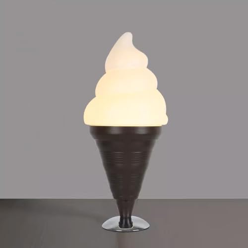 Image of Ice Cream Desk lamp Spiral Cone Decorative Table lamp Fixture, DIY Lighting Fixtures for Kitchens, Dining Rooms and More(Black)