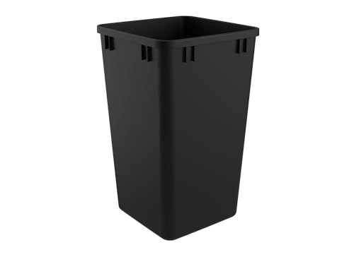 Contenedor de basura rectangular de polímero negro 27 qt