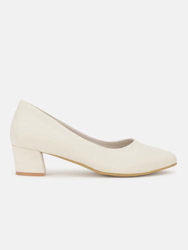 Image of Marc Loire Women's Textured Block Heel Pump Shoes for Office, Party and Formal Occasions