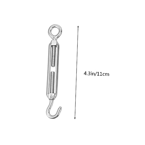 5pcs Tensionador de Cable de Acero Inoxidable con Ojal y Gancho para Tensores de Cables y Exposiciones Florales Resistentes Plateado miniatura 2