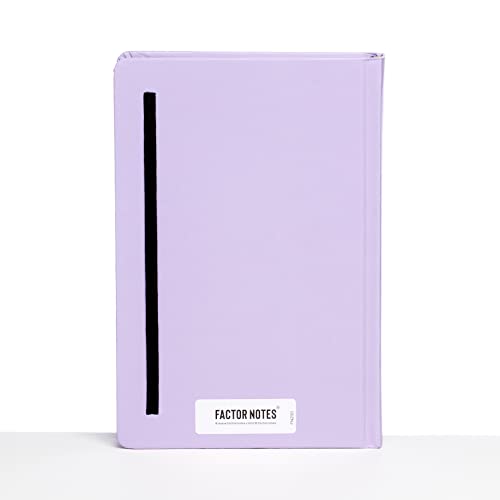 Image of FACTOR NOTES Hardbound Notebook: 100 GSM|A5|3 Bookmarks|200 Pages|Inner Pocket|Ruled (Violet Bloom)