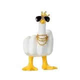 KIAYOO Canard majeur - Mini taille - Cadeau amusant - Décoration de voiture - Décoration de maison ou de bureau - Statue de jardin en résine - Figurine de canard pour lui, elle, homme, femme, ami