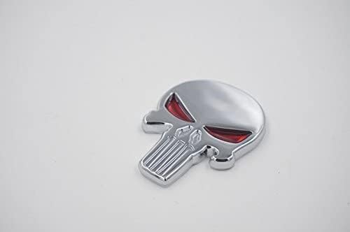 Image of VRT 3D Chrome Emblem Automotive Car, Bike Badges Logo Self Adhesive Sticker (Skull, Silver)