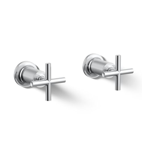 Kohler T14429-3-CP Purist Deck- Or Wall-Mount Bath Faucet Handle Trim With Cross Design, Polished Chrome