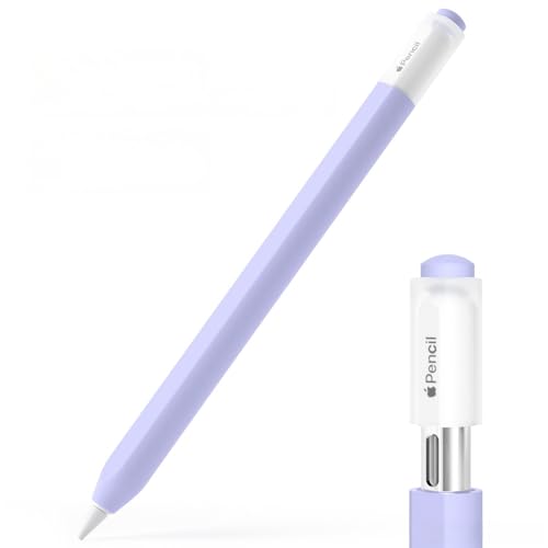 susuling pemcil Case for Apple Pencil 2nd Generaion Cover,Protective Holder Grip Sleeve with Cap Accessories Compatible for iPad Pro 11 12.9 inch,Pink (Purple)