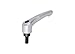 Kipp 06460-2A23X50 Zinc Adjustable Handle with 1/4-20" External Thread, Modern Design Style, Steel Components, Inch, Silver Metallic Powder-Coated Finish, Size 2, 50 mm Screw Length