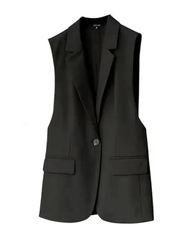 IDEALSANXUN Womens Vest Casual Lightweight One Button Sleeveless Blazer Jackets Vest Tops