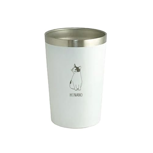 タンブラー 名入れ MIP ステンレス 断熱タンブラー 380ml ねこデザイン (ホワイト)