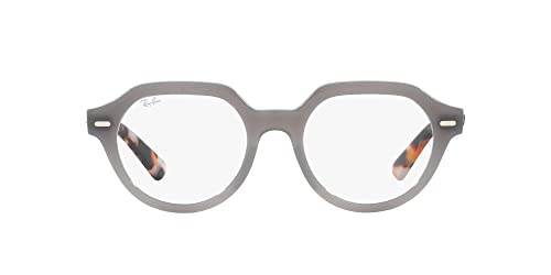 Ray-Ban Womens RX7214F Gina Low Bridge Fit Square Prescription Eyewear Frames Opal Grey/Demo Lens 51 mm