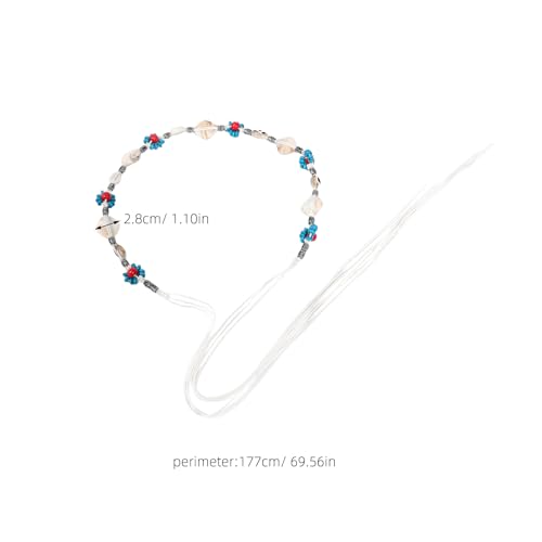 LOGOFUN Braided Rope Belt Handcrafted Acrylic Bead Charms for Women Wedding Skirt Dresses and Casual Wear Supplies - Beige3