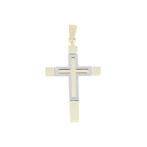 Gold Pendant Cross Two-Tone Pendant 14-Carat 585 Gold 3841 Cover
