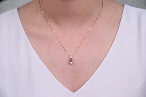 Gin & Grace 10K Rose Gold Genuine Morganite Pendant With Diamonds For Women | Ethically, Authentically & Organically Sourced (Oval-Cut) Shaped Morganite Hand-Crafted Jewelry For Her | Morganite Necklace For Women #TOP2