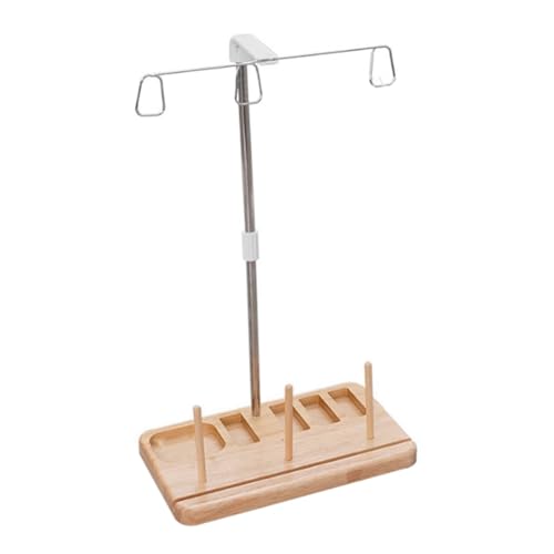 casstaly Soporte para carretes de madera para máquinas de coser domésticas, soporte de carrete para máquinas de bordar C