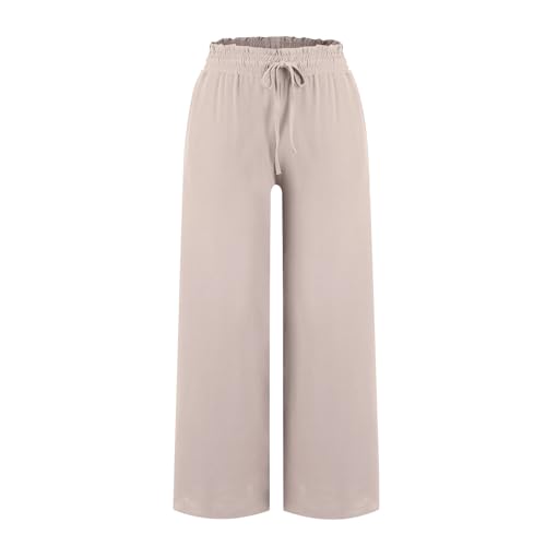 Wide Leg Pants Woman Casual Summer Drawstring High Waisted Palazzo Pants Loose Comfy Flowy Pants with Pockets3