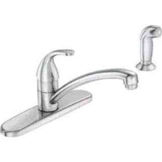 Adler Single Handle Kitchen Faucet - with Side Spray + 4 Holes, Chrome