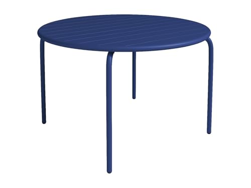 Vente unique   Mesa Redonda de jardÌn de Metal Azul Noche   D. 110 cm   MIRMANDE