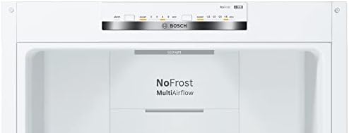 Bosch KGN39VWEAG Fridge Freezer, 60cm wide, with No Frost & VitaFresh, 203cm, 368L capacity, White, Freestanding