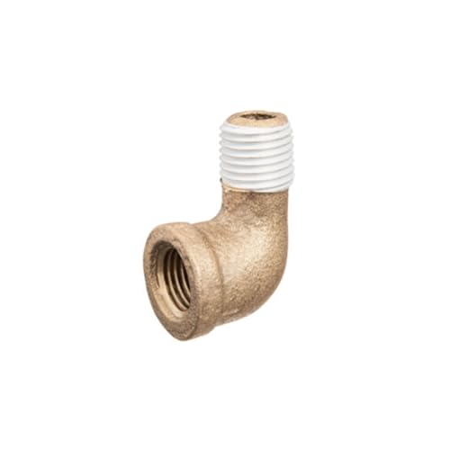 USA SEALING ZUSA-PF-10672 Brass Class 125 Pipe Fittings, Street Elbow 90 Degree Elbow with PTFE Thread Sealant, 1/8