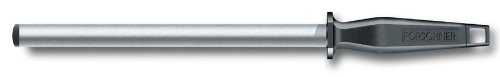 Victorinox Diamond Honing Steel Oval, Black Plastic Handle, 10-Inch, Oval, Hollow Core