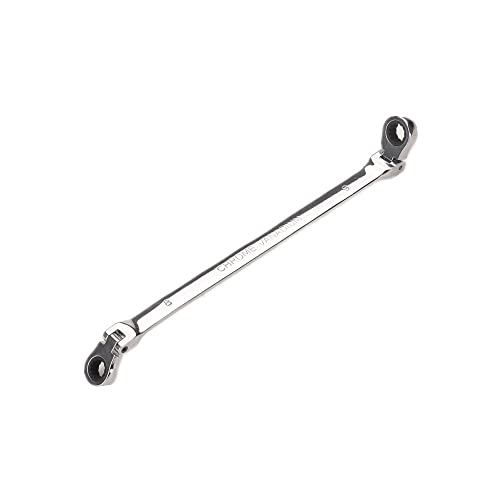 FLZOSPER 8*9mm Metric Flex-Head Gear Wrench,Double Box End Ratcheting Wrench,72-Tooth Ratchet Combination Chrome Vanadium Steel Spanner