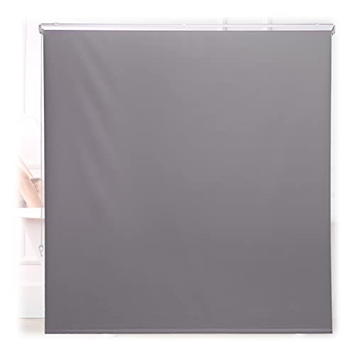 Relaxdays Duschrollo, 160x240 cm, Seilzugrollo für Dusche & Badewanne, Decke & Fenster, Badrollo wasserabweisend, grau