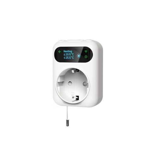 WiFi Priz Tipi Harici Su Geçirmez Sensörlü Termostat, Tuya ve Smart Life Uyumlu