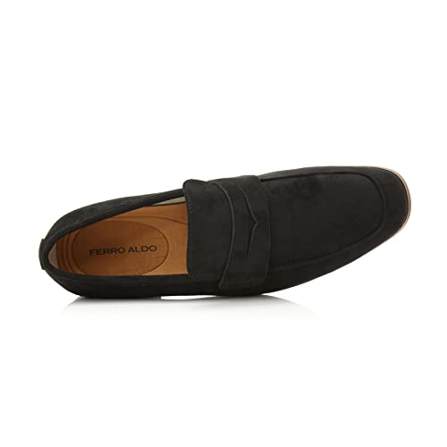 Ferro Aldo Dylan Mfa19671 Classic Moc-Toe Penny Loafers For Men Black Suede 6.5 #TOP3