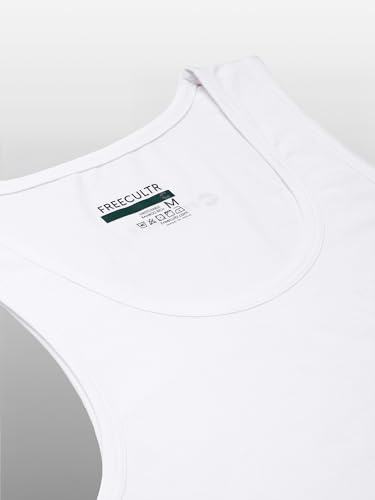 Image of Freecultr Vest for Men | Bamboo Sleeveless Super Soft Round Neck Gym Comfort Vests | Workout Regular Fit Innerwear | Breathable Sando with Long Hemline | Set of Three Pieces