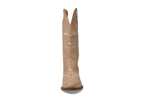 Image of Dingo Womens Full Bloom Floral Round Toe Casual Boots Knee High Mid Heel 2-3 inch