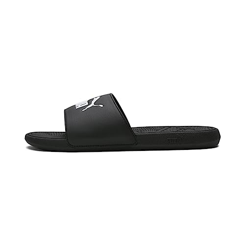 PUMA Unisex Cool Cat 2.0 Slide Sandal, Black White, 40.5 EU