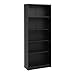 5-Tier Bookcase, Wooden Bookshelf with Open Storage and Anti-Tip Safety Kit, Tall Display Shelf for Living Room, Home Office, Bedroom (Black)