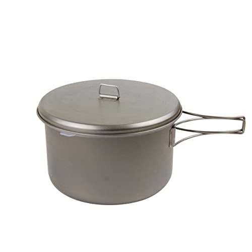 Snow Peak Titanium Cook & Save - Large Pot with Titanium & Plastic Lid - 2-Liter Capacity - 8.11 oz